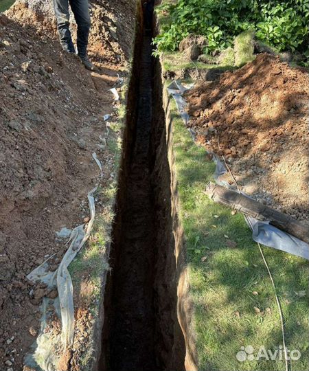 Землекопы копка траншей дренаж