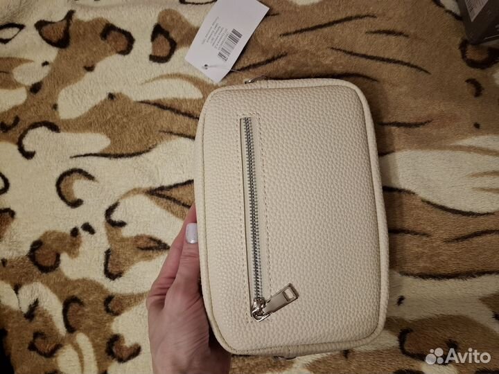 Сумка кросс боди бежевая