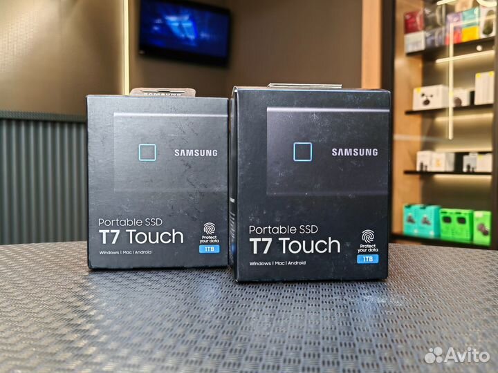 1 тб Внешний SSD Samsung T7 Touch, USB 3.2 Gen