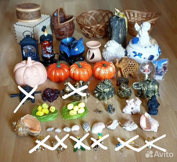 Фигурки корзинки шкатулки разные