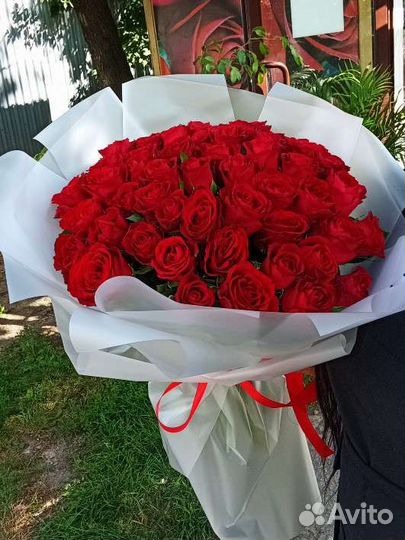 Розы букет 15/25/51/101/ доставка цветы