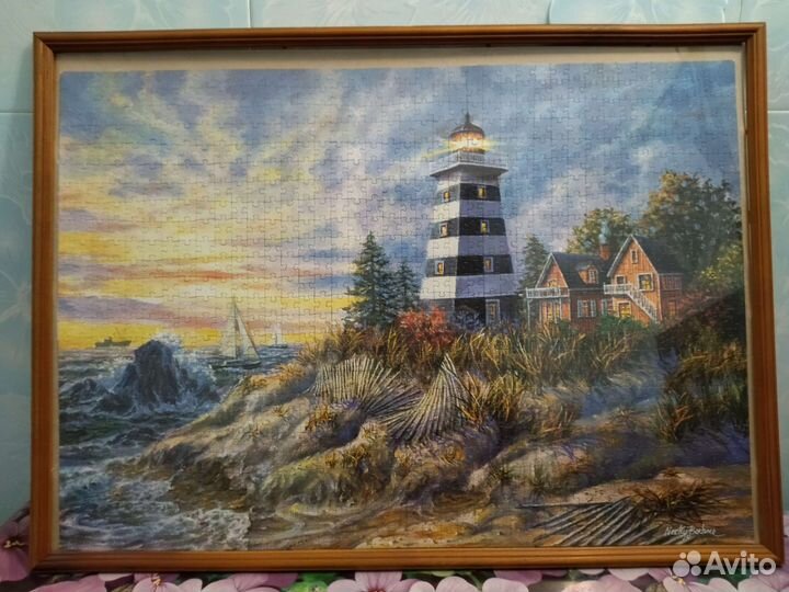 Картина мозаика Корабль и Маяк