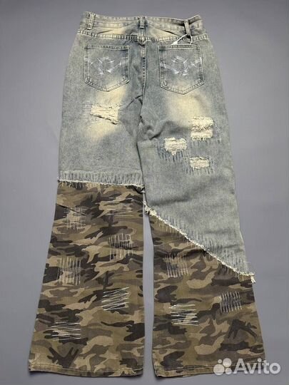 Джинсы Клёш Rick Owens Distress Multimaterial type