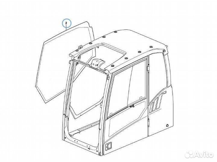 Стекло правое у стрелы экскаватор Volvo EC