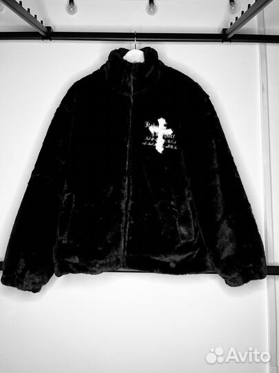 Шуба плюшка Chrome Hearts type