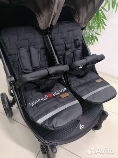 Новая коляска для двойни Luxmom T11 (кофейный)