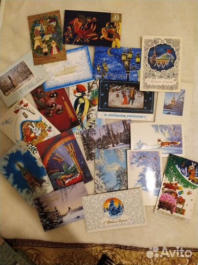 Открытки новогодние СССР чистые