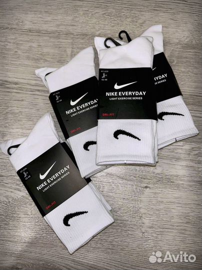 Носки nike everyday белые высокие 12 пар