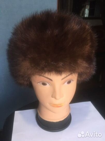 Шапка ушанка из меха норки