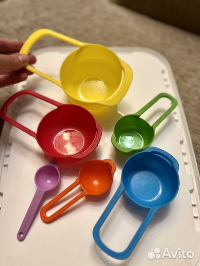 Мерные ложки 6 штук яркие, плотный пластик