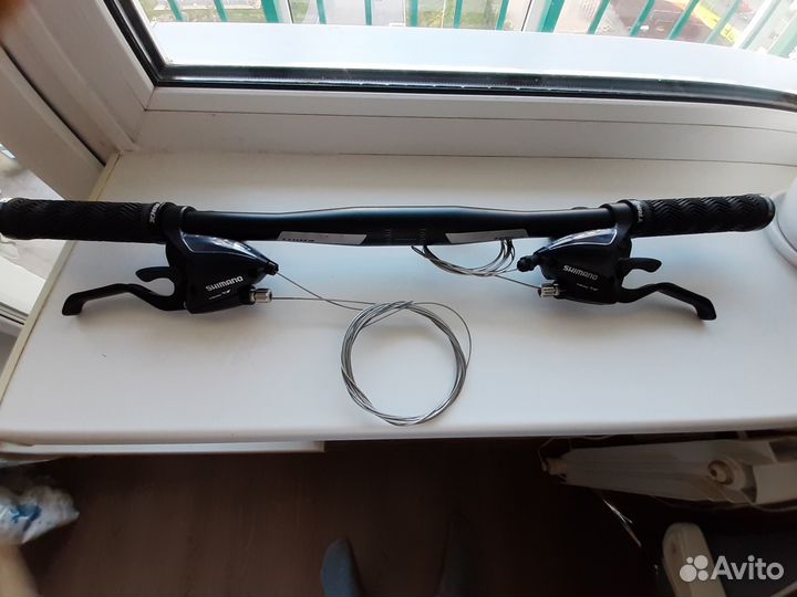 Велосипедный руль манетки shimano 3x8 с грипсами