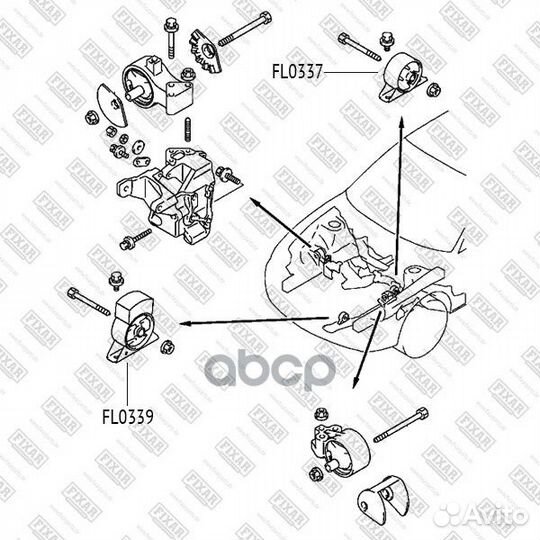 Опора двигателя задняя 'FL0337 fixar