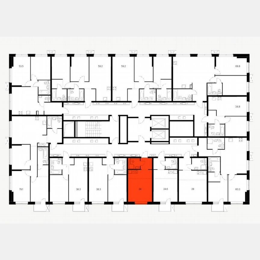 Квартира-студия, 24 м², 3/12 эт.