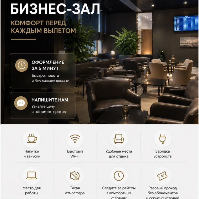 Проход в бизнес зал Внуково VKO