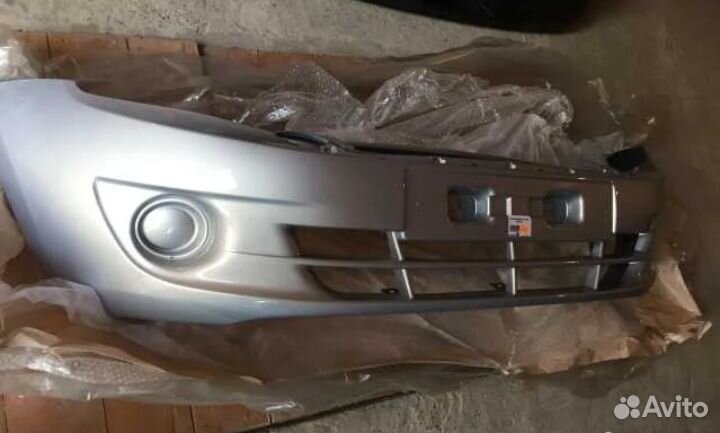 Бампер лада гранта серебристый