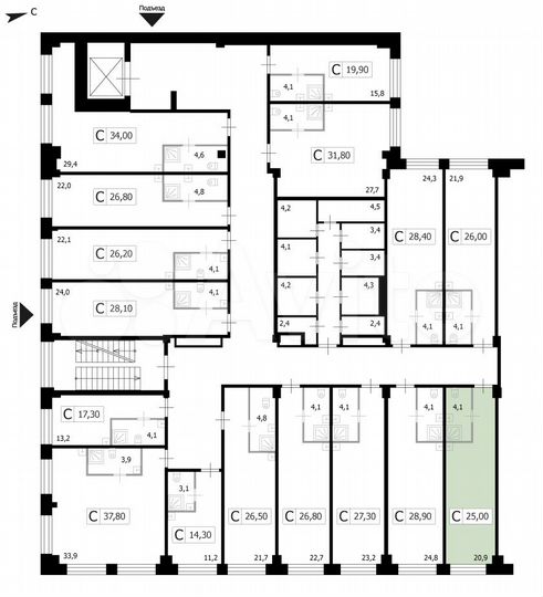 Апартаменты-студия, 25 м², 3/8 эт.