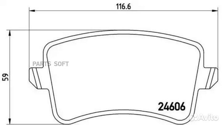 Brembo P85100 Колодки тормозные, комплект задний