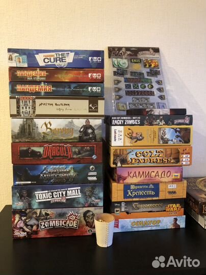 Настольные игры на рус. и англ. языках много