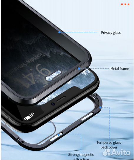 Защитный магнитный чехол для iPhone Anti-Spy 360