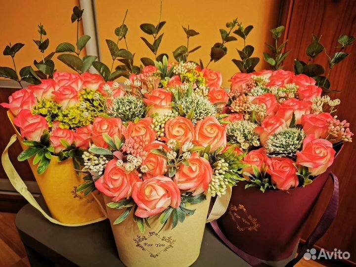 Букет из мыльных роз