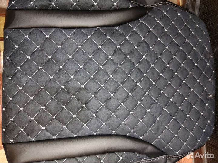 Чехлы Лифан Салано Франт алькантара чёрная с серой