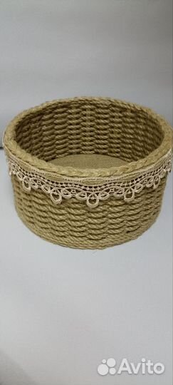 Корзина плетеная из джута