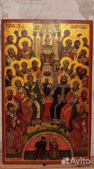 Икона Собор Соловецких Святых по золоту
