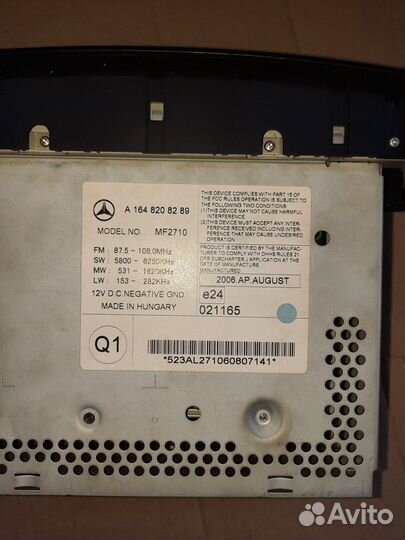 Магнитола Mercedes ML164