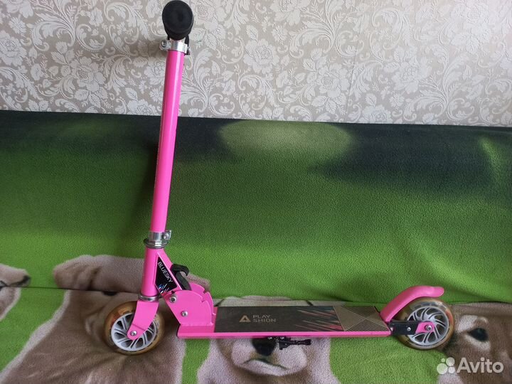 Самокат детский складной розовый
