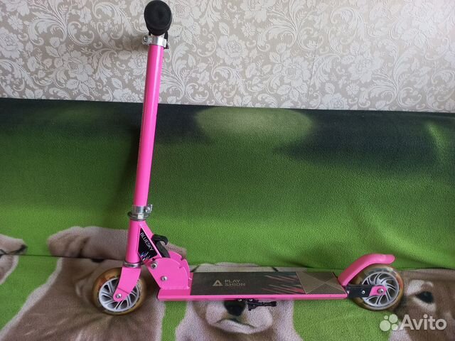 Самокат детский складной розовый