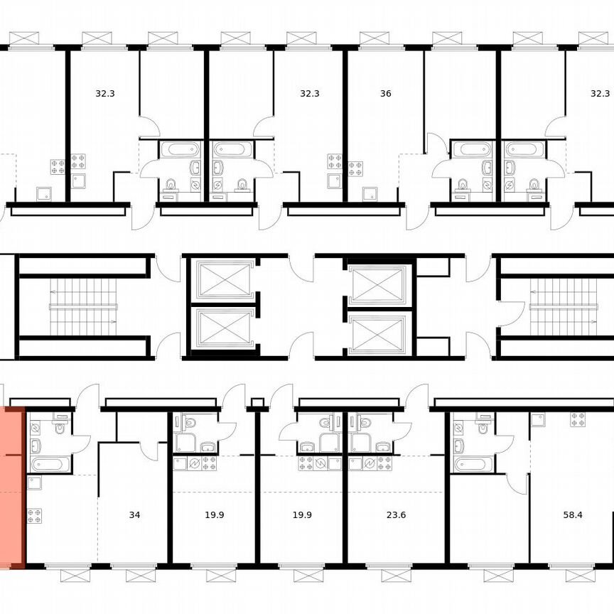 Квартира-студия, 25,4 м², 30/33 эт.