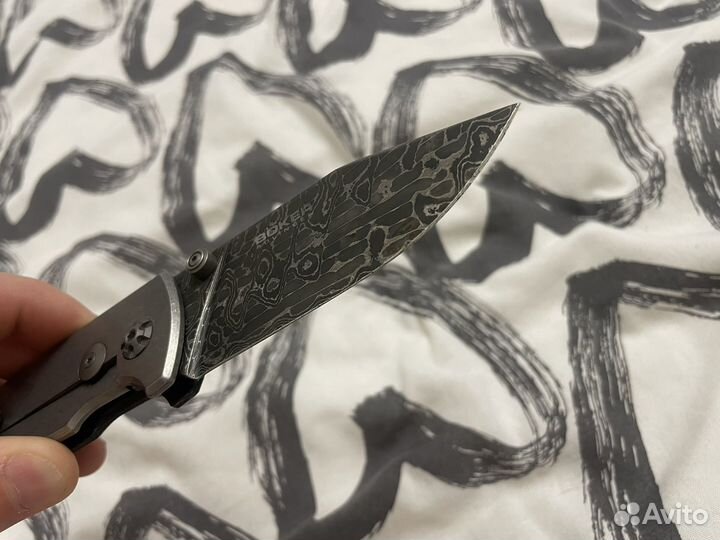 Нож складной boker tiger damast