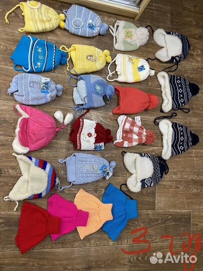 Детская шапка с шарфом