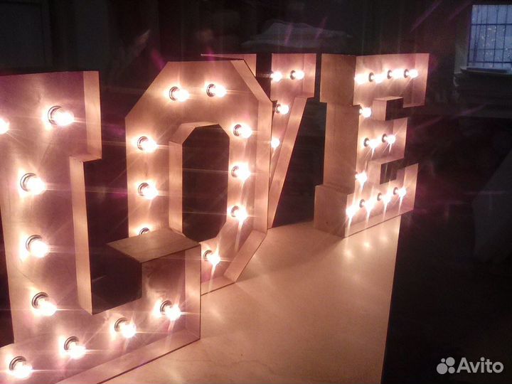 Буквы с лампочками