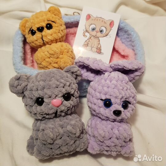 Плюшевые малыши, кошечки, зайка