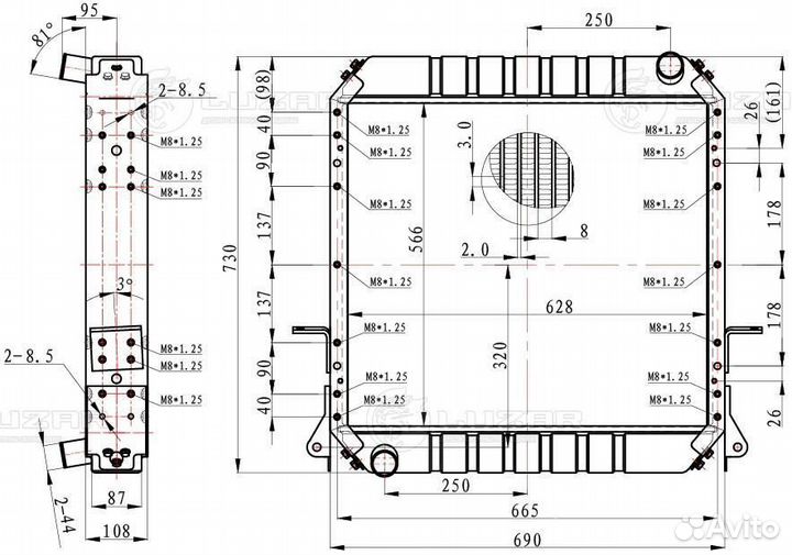 Радиатор охл. Маз 4370 