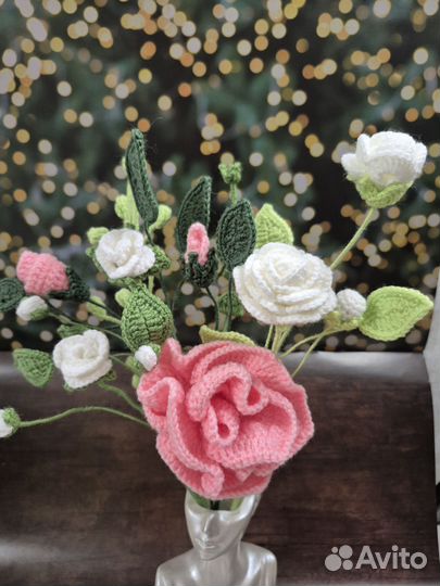 Вязанные цветы