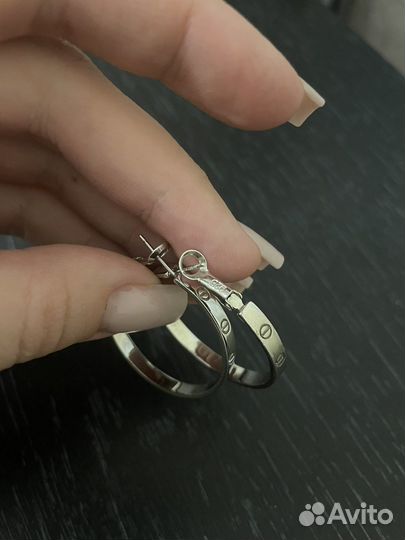 Серьги кольца Cartier