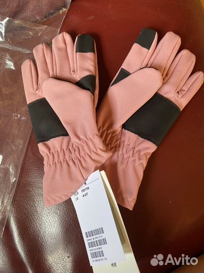 Перчатки детские розовые осенние