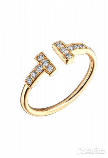 Кольцо Tiffany & Co T Wire Diamond in Yellow Gold