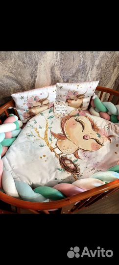 Бортики для детской кроватки с одеялком