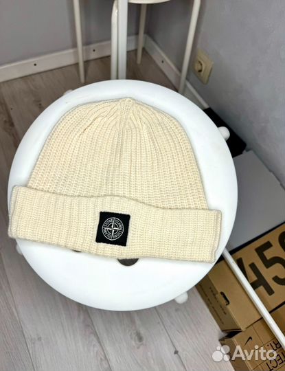 Шапка Stone island knit Wool Logo