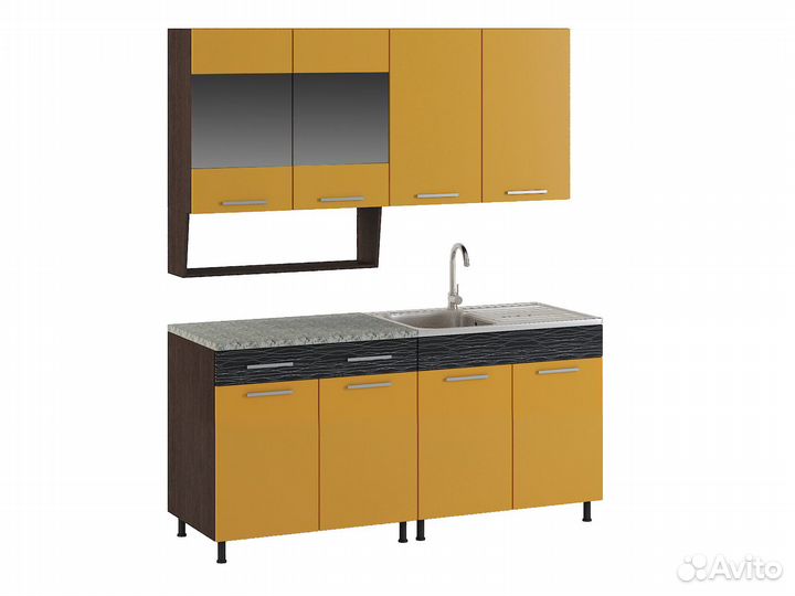 Кухонный гарнитур Алиса 10 Венге/Манго (готовая ко