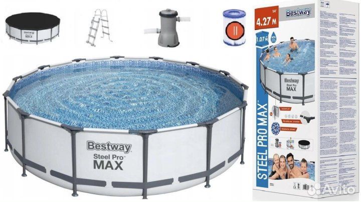 Каркасный бассейн bestway steel pro max 427 х 107