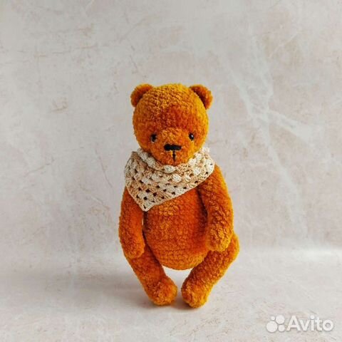 Мишка в стиле Тедди. Вязаный плюшевый мишка 19 см