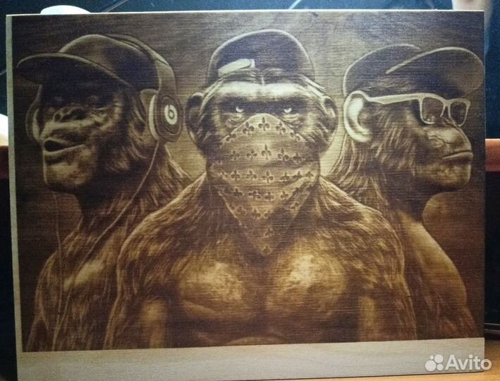 Выжигание портретов картин на дереве