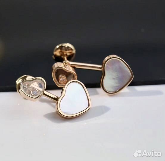 Серьги chopard happy hearts