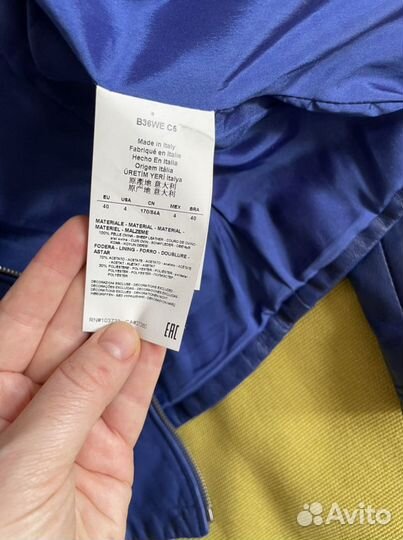 Куртка кожаная armani jeans синяя