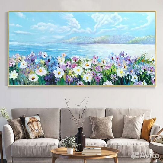 Стильная картина маслом полевые цветы