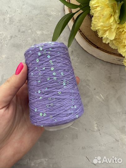Пряжа хлопок с пайетками